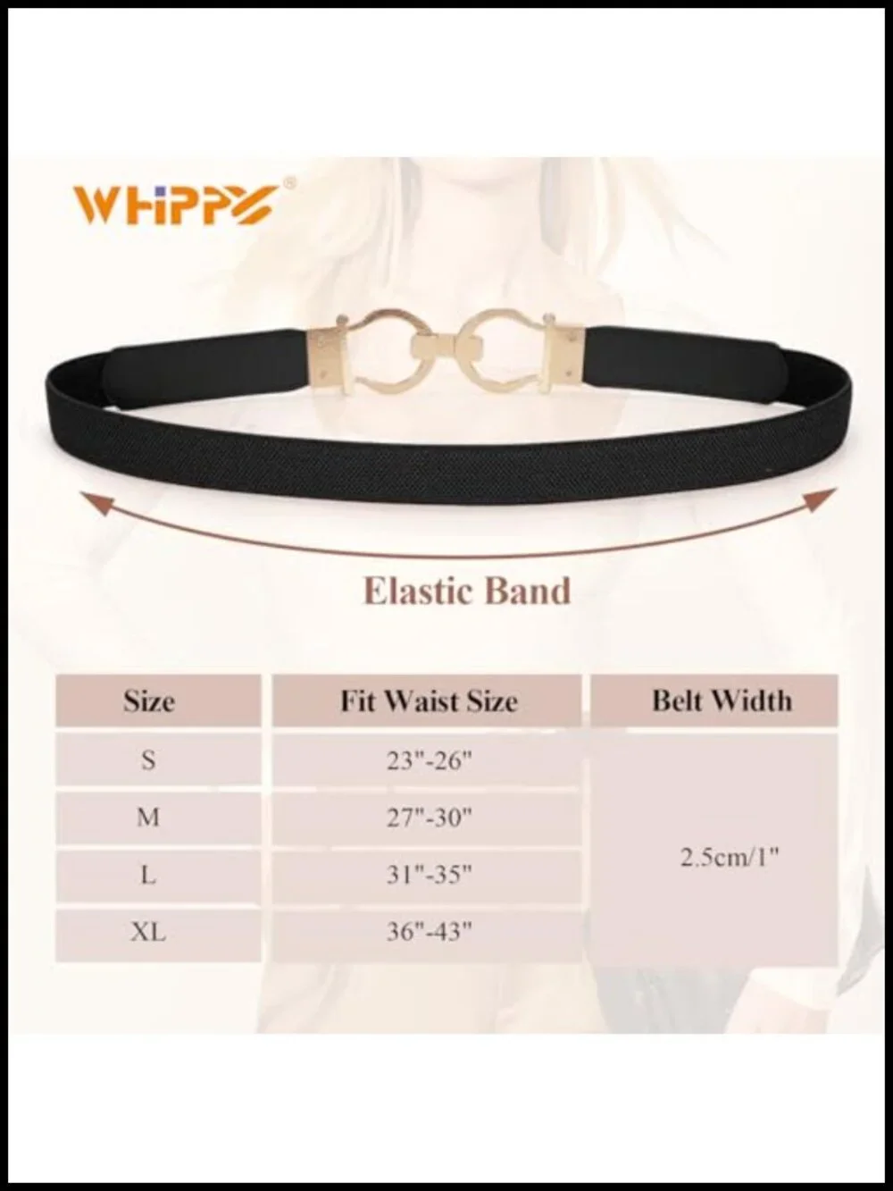 Skinny Stretch Belt for Dresses, Adjustable Waist Belt with Gold Buckle, 2 Pack
